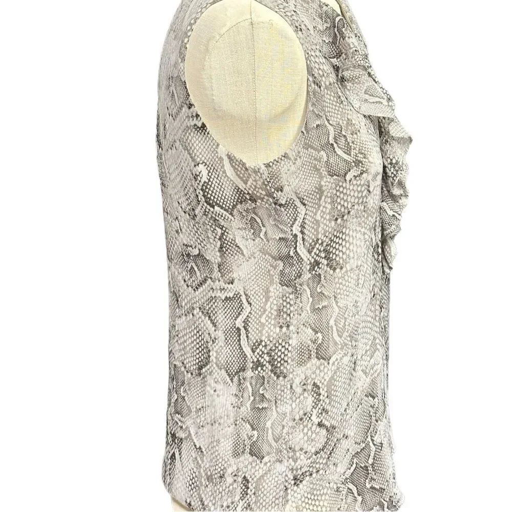 White House Black Market Snake Print Sleeveless Blouse Size 2 - Picture 6 of 12